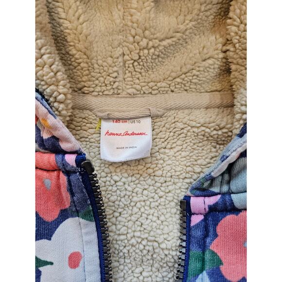 HANNAH ANDERSON FLORAL HOODED SWEATSHIRT‎ FLEECE LINED SIZE 10 - Picture 2 of 5